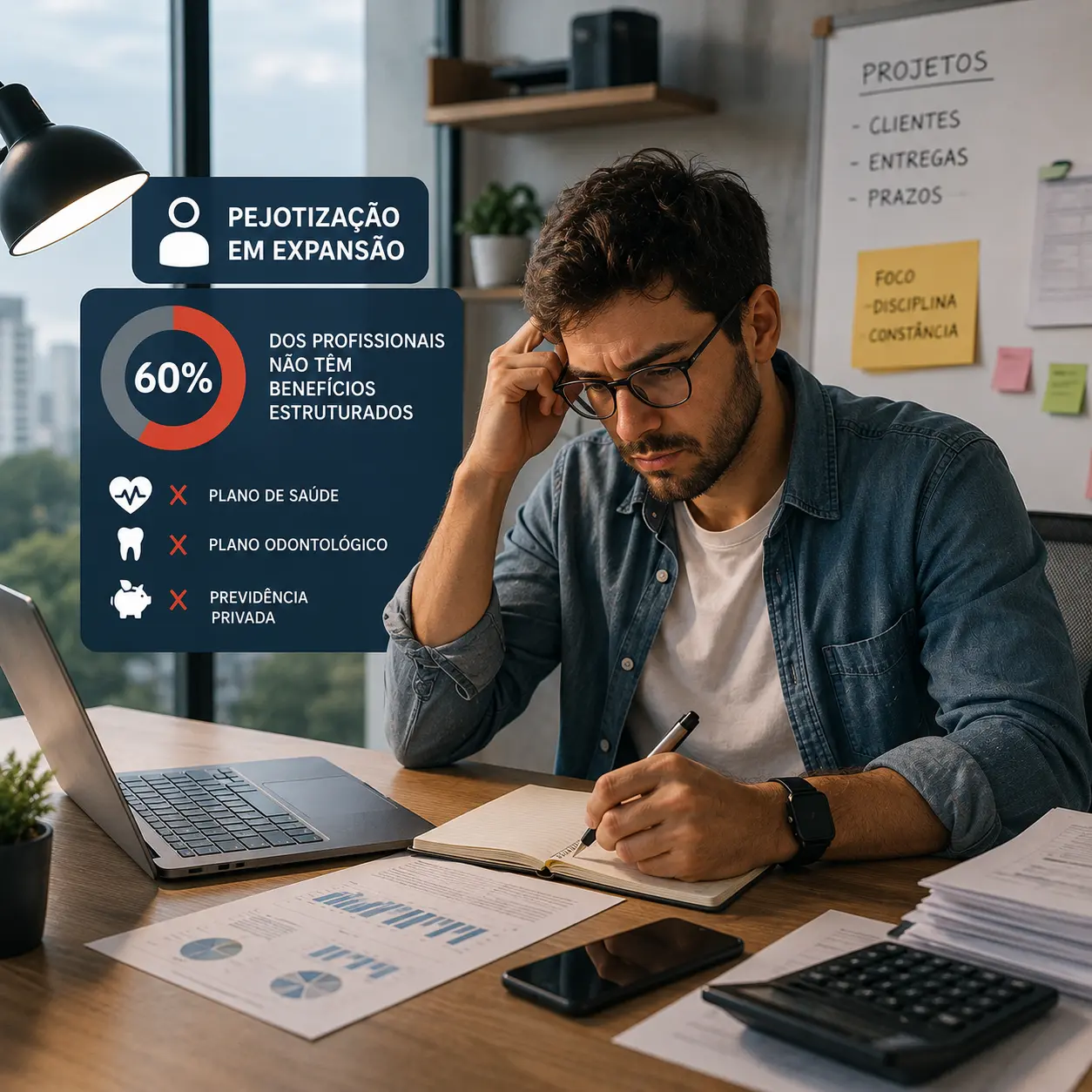Pejotização se expande, mas 60% dos profissionais não têm benefícios estruturados