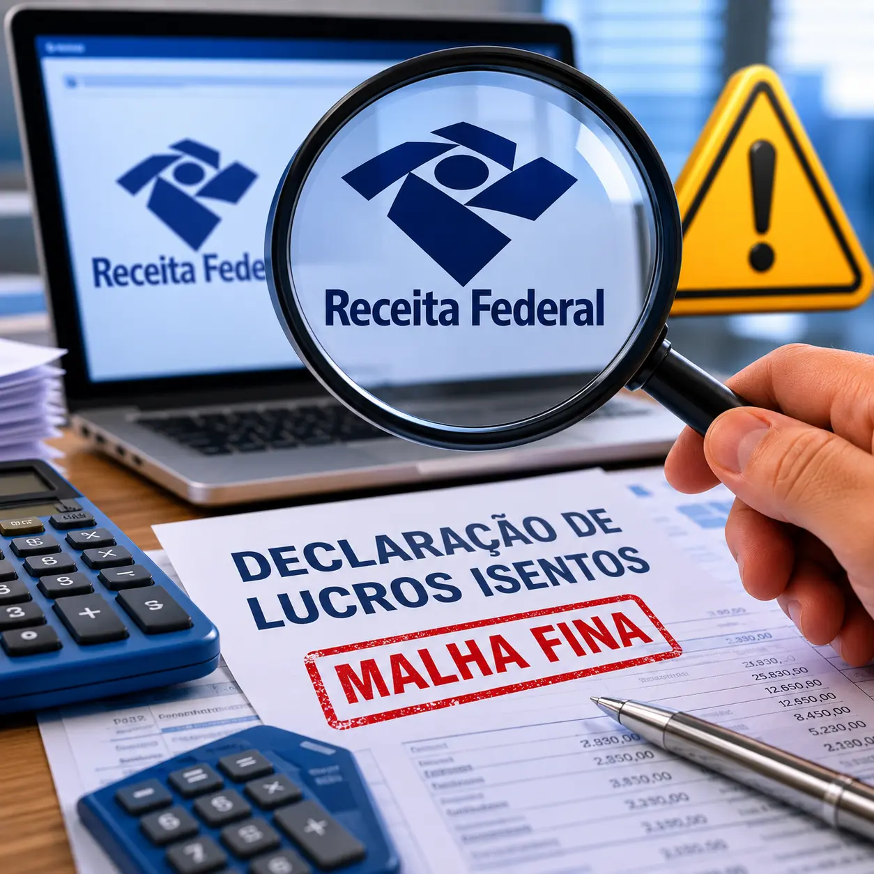 Declaração de lucros isentos poderá gerar malha fina na Receita Federal