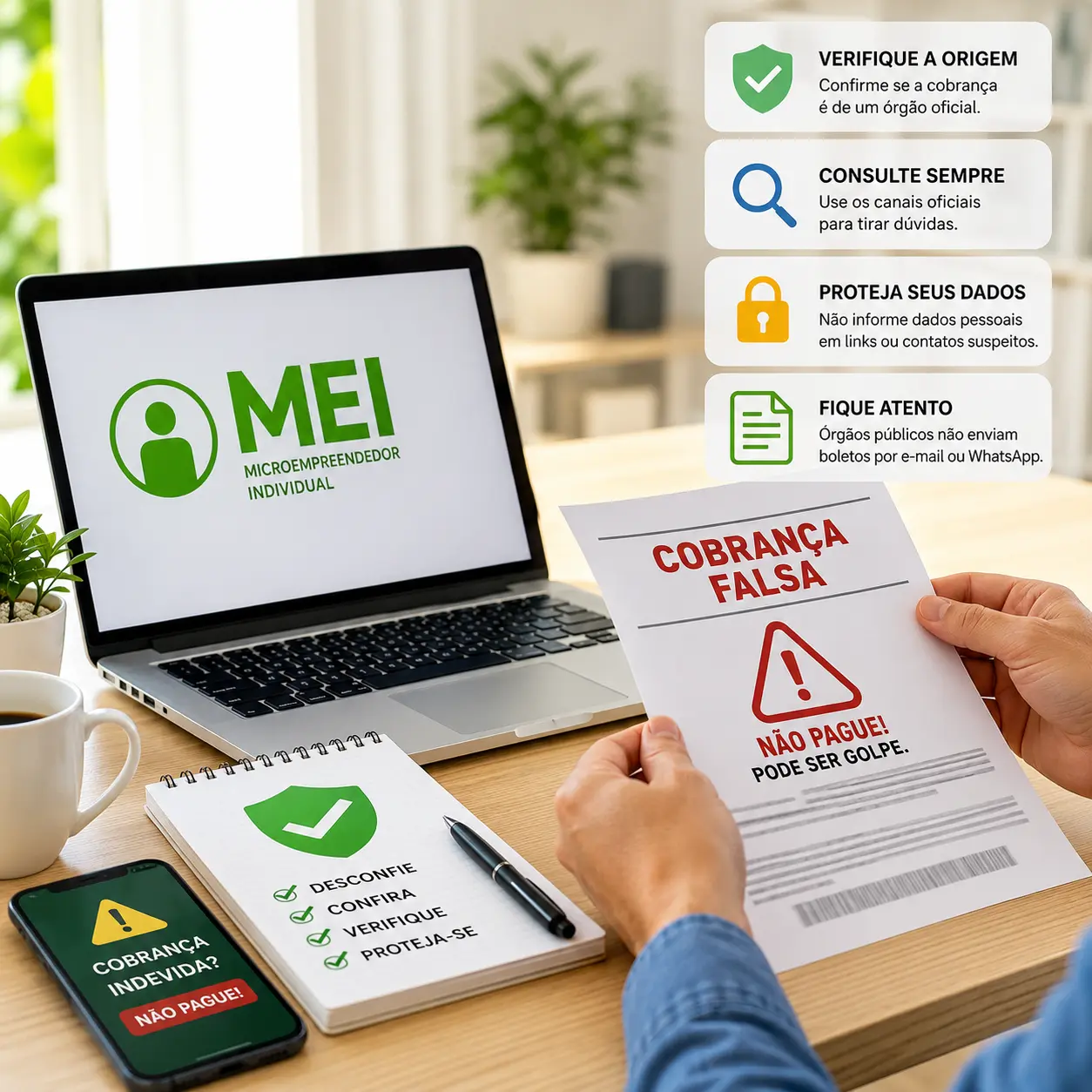 Saiba como identificar e se proteger de cobranças falsas contra o MEI