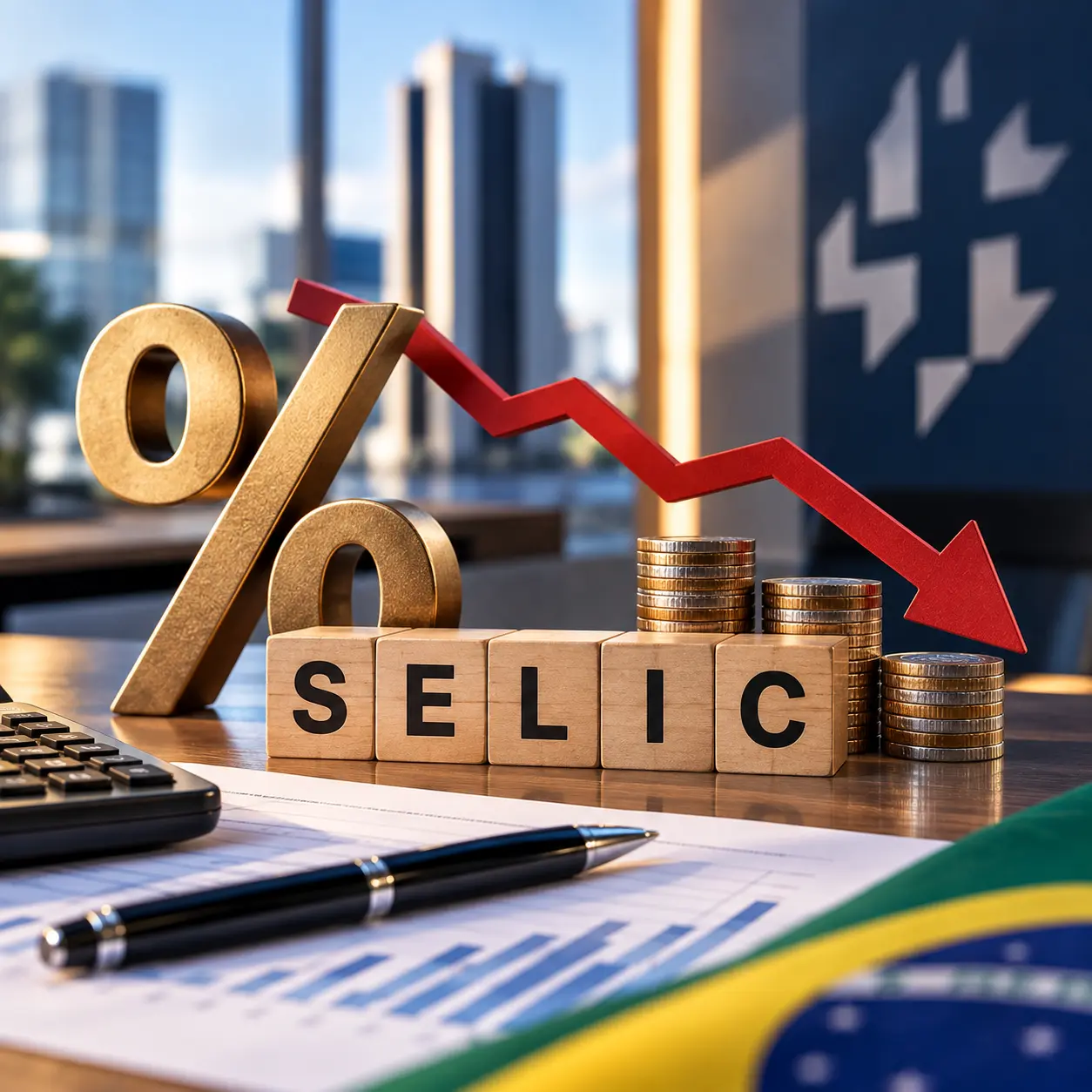 Mercado reduz projeção da Selic para 13,50%
