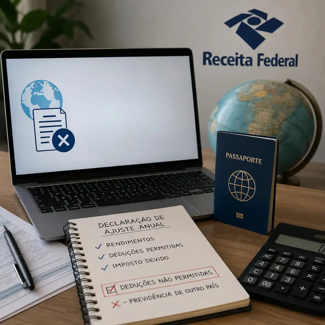 Receita esclarece que contribuição à previdência oficial de outro país não pode ser deduzida do IRPF