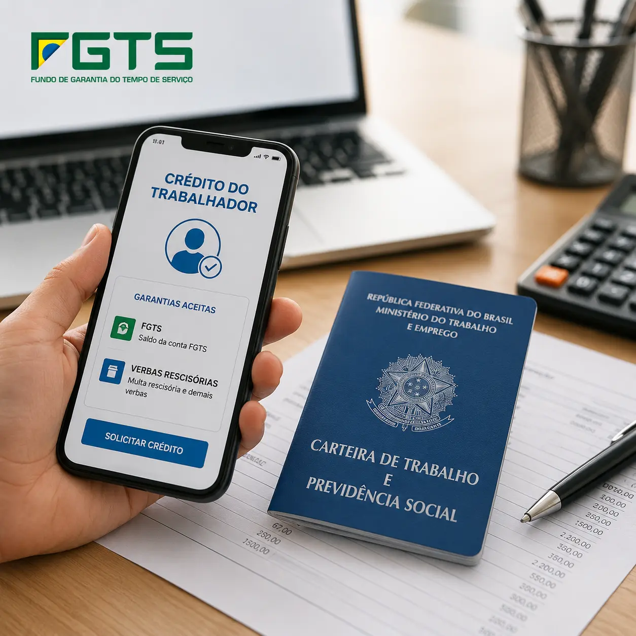 Crédito do Trabalhador permitirá uso de FGTS e verbas rescisórias como garantia a partir da próxima terça-feira (23)