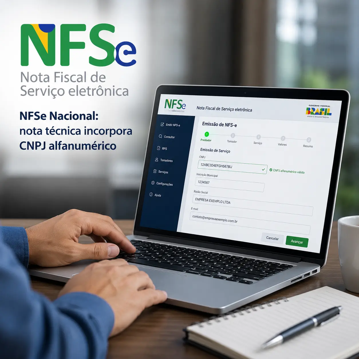 NFSe Nacional: nota técnica incorpora CNPJ alfanumérico