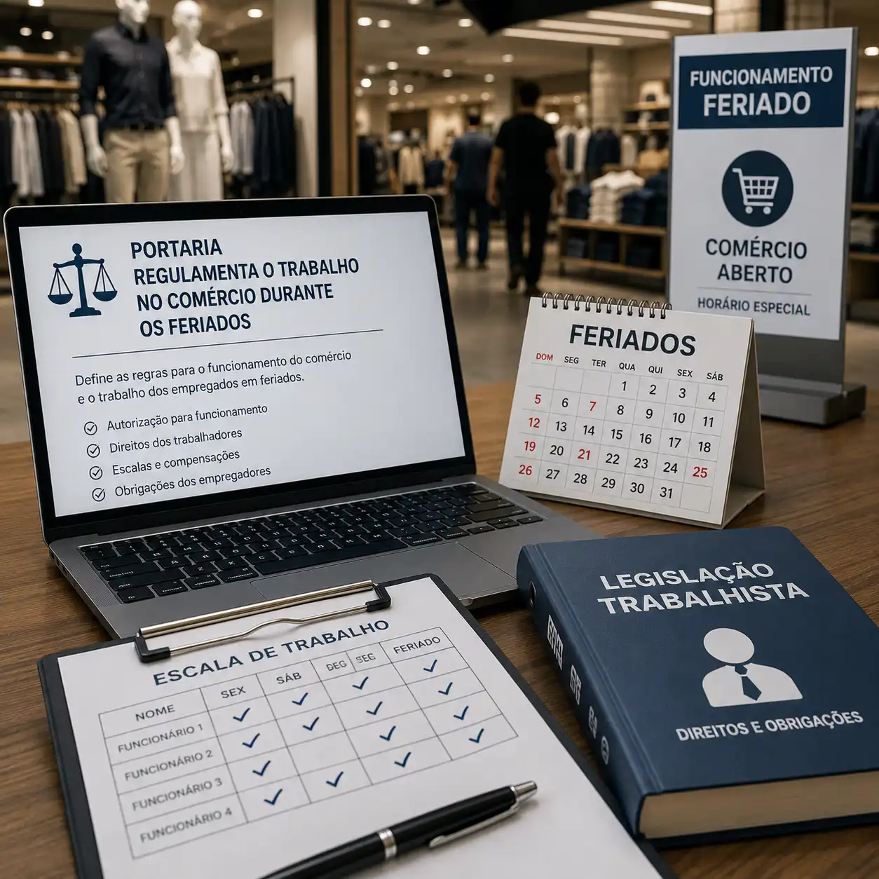 Portaria regulamenta o trabalho no comércio durante os feriados