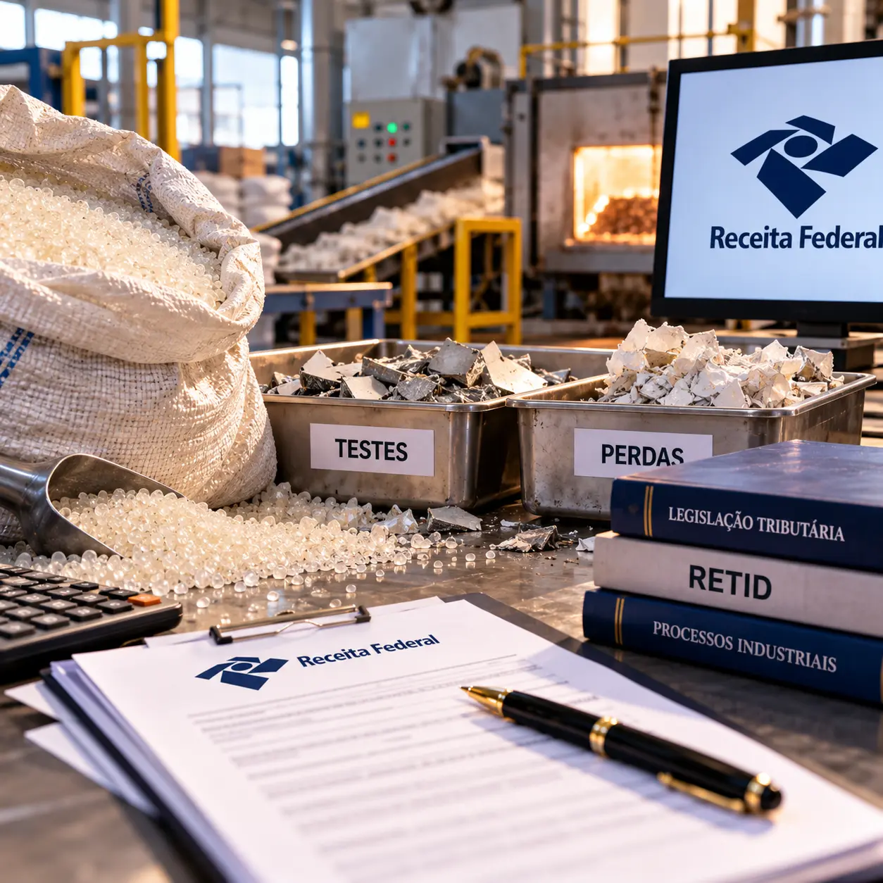 Receita: perda de matéria-prima ou destruição em testes não converte tributos suspensos do Retid em alíquota zero