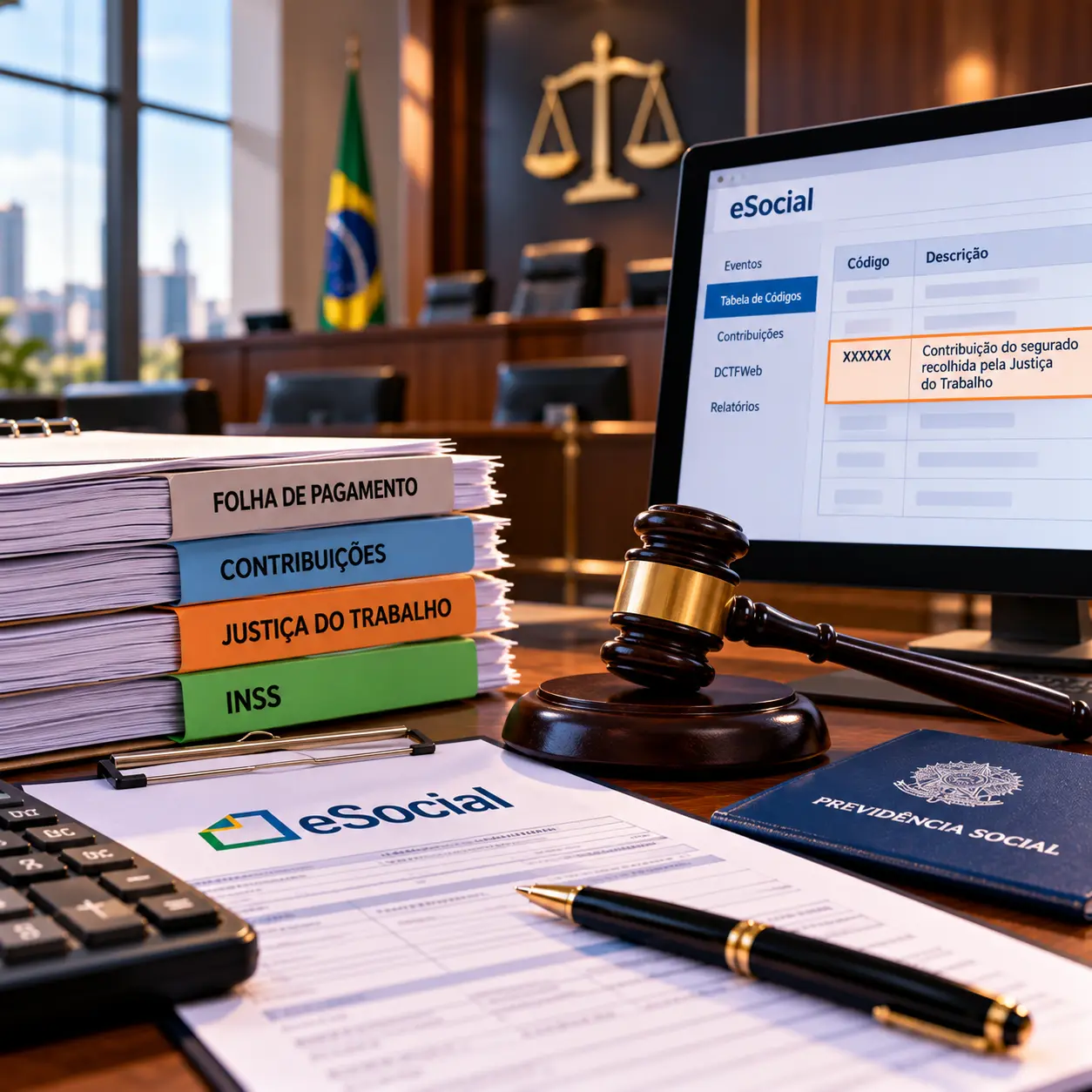 Novo código identifica contribuição do segurado recolhida pela Justiça do Trabalho