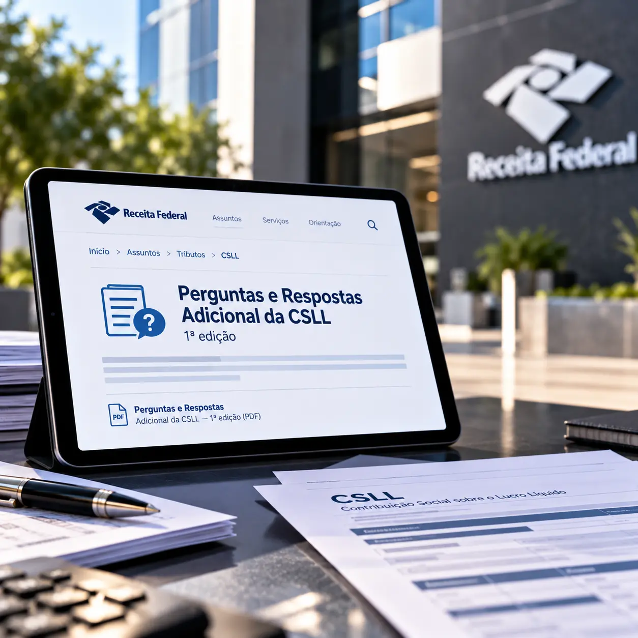 Receita Federal publica a primeira edição do Perguntas e Respostas do Adicional da CSLL