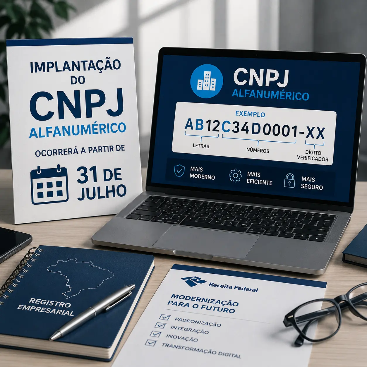 Implantação do CNPJ Alfanumérico ocorrerá a partir de 31 de julho