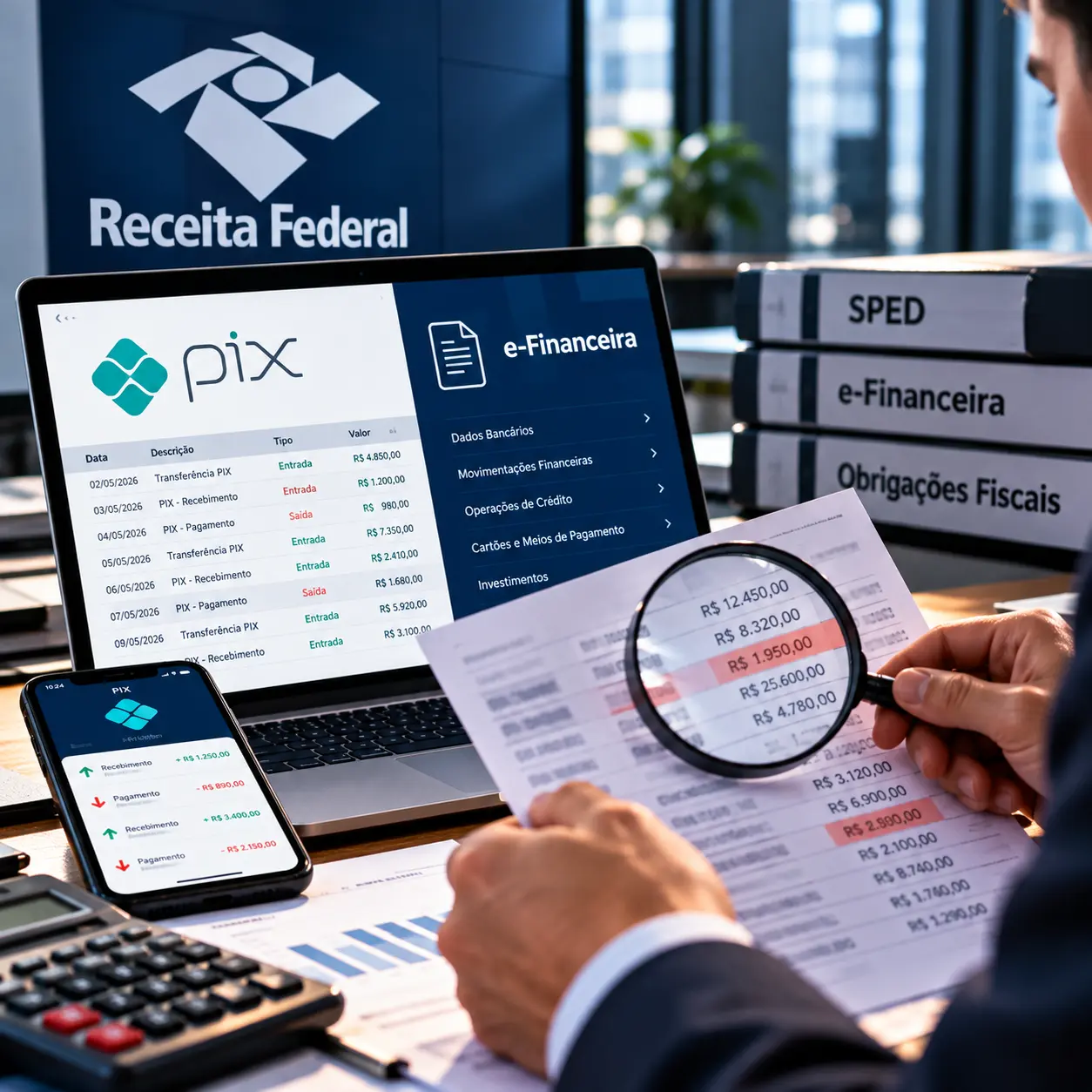 Cerco do Fisco 2026: cruzamento do PIX e e-Financeira colocam empresas em alerta