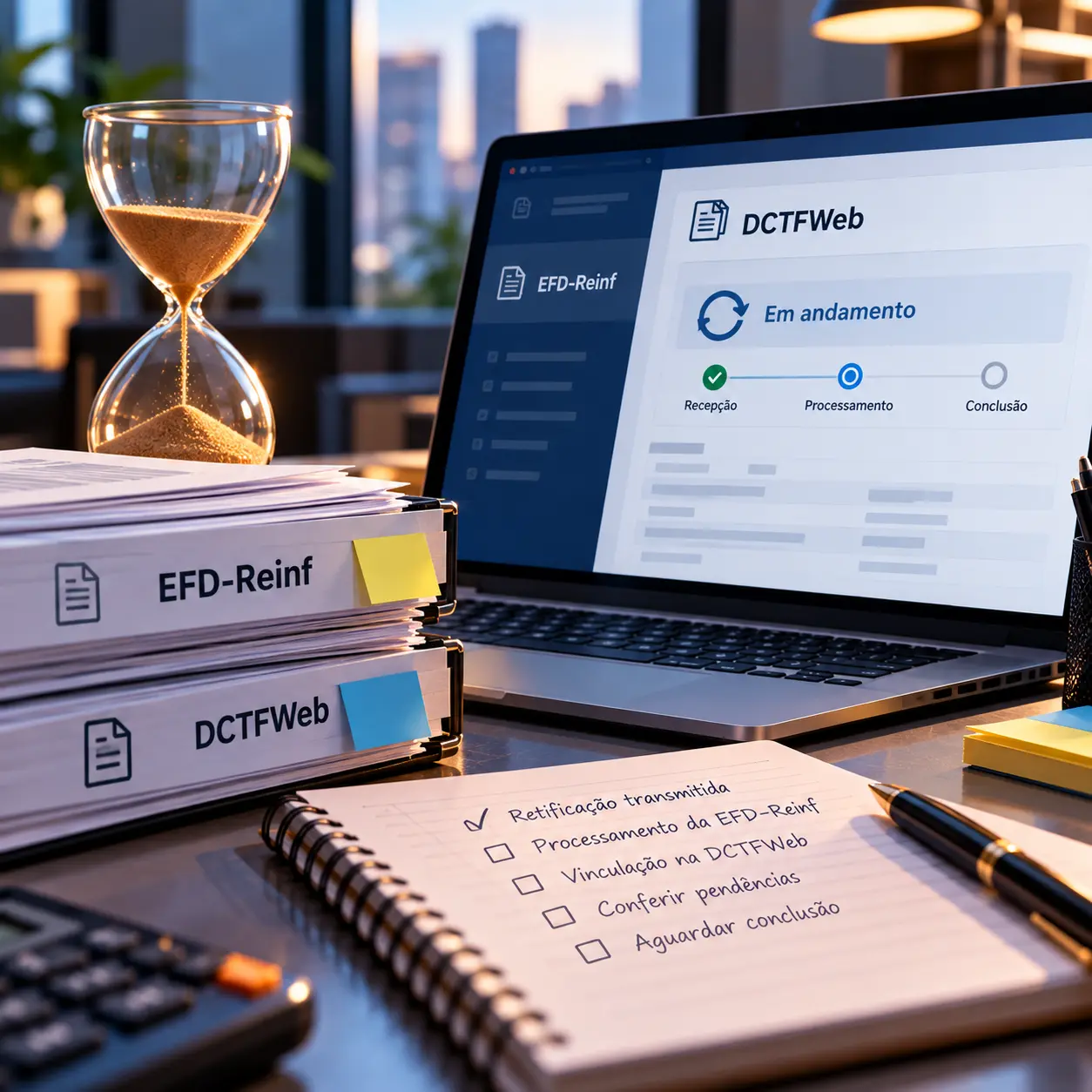 Retificou a EFD-Reinf e a DCTFWeb ficou ‘em andamento’? Veja o que falta fazer