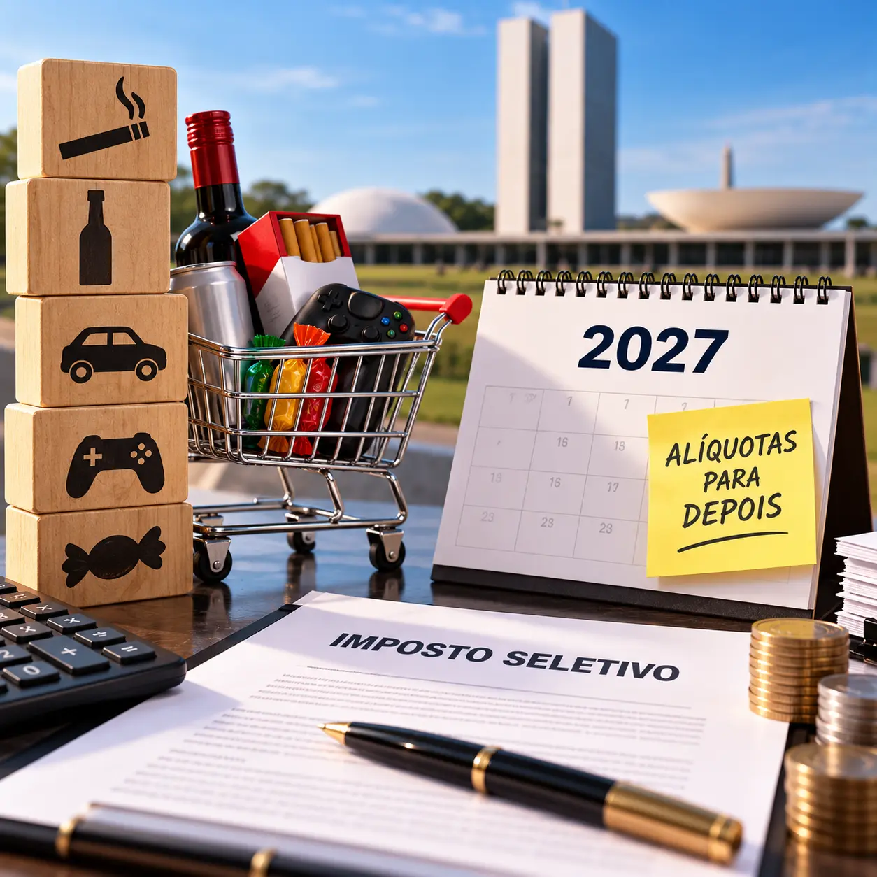 Imposto Seletivo 2027: alíquotas ficam para depois