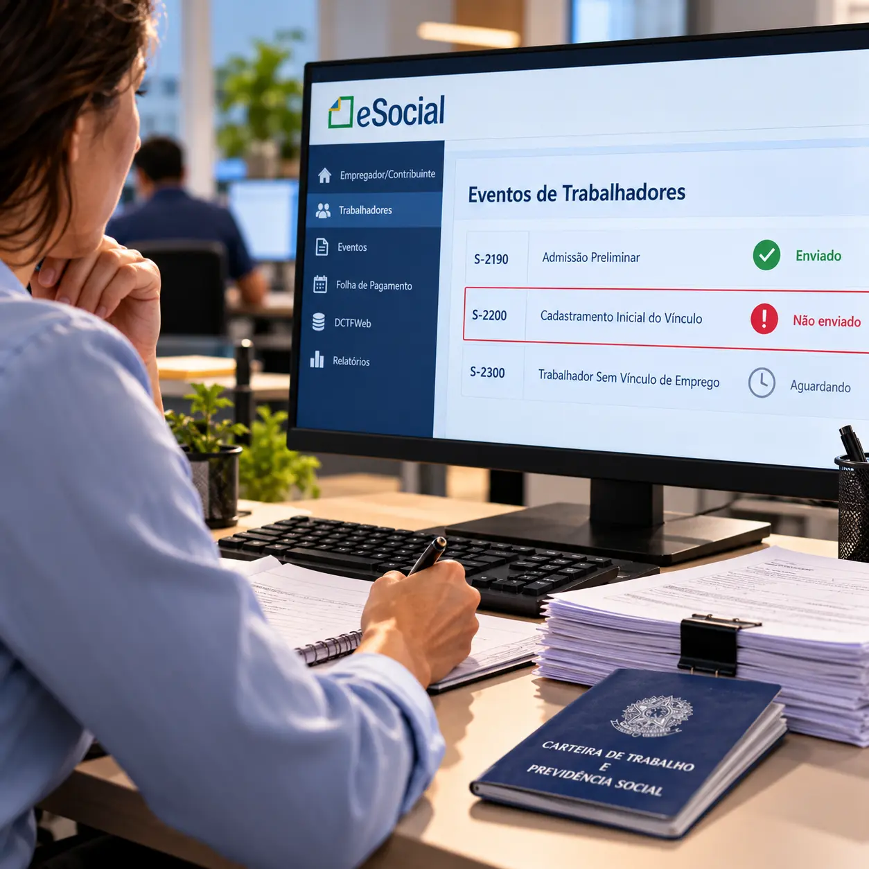 Admissão preliminar no eSocial: o que acontece se o S-2200 não for enviado?