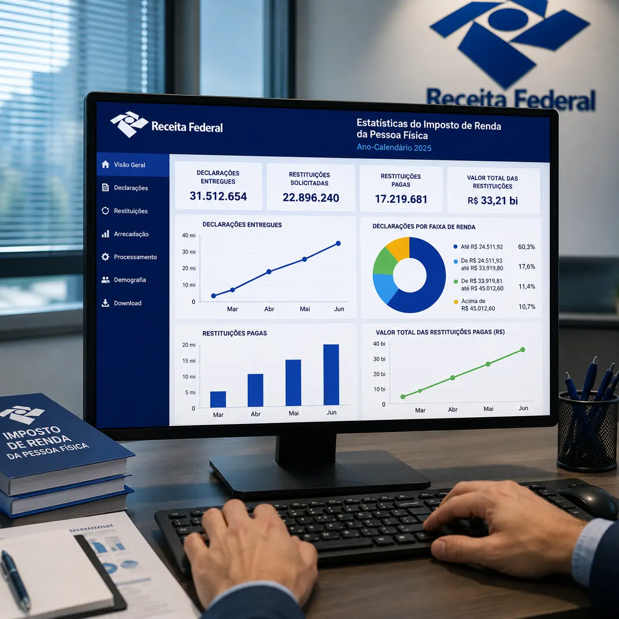 Receita Federal disponibiliza painéis com estatísticas das declarações do Imposto de Renda da Pessoa Física