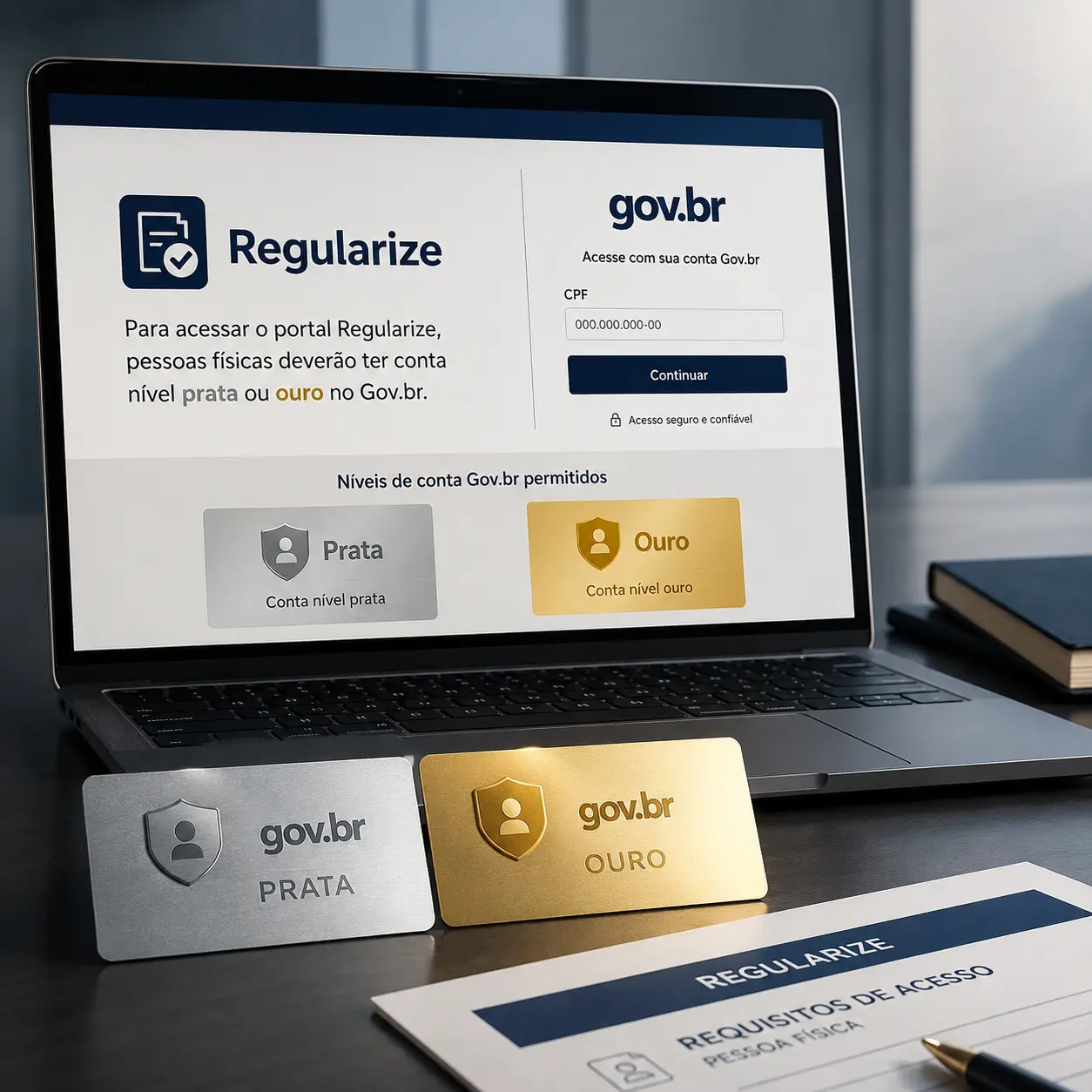 Para acessar portal Regularize, pessoas físicas deverão ter conta nível prata ou ouro no Gov.br