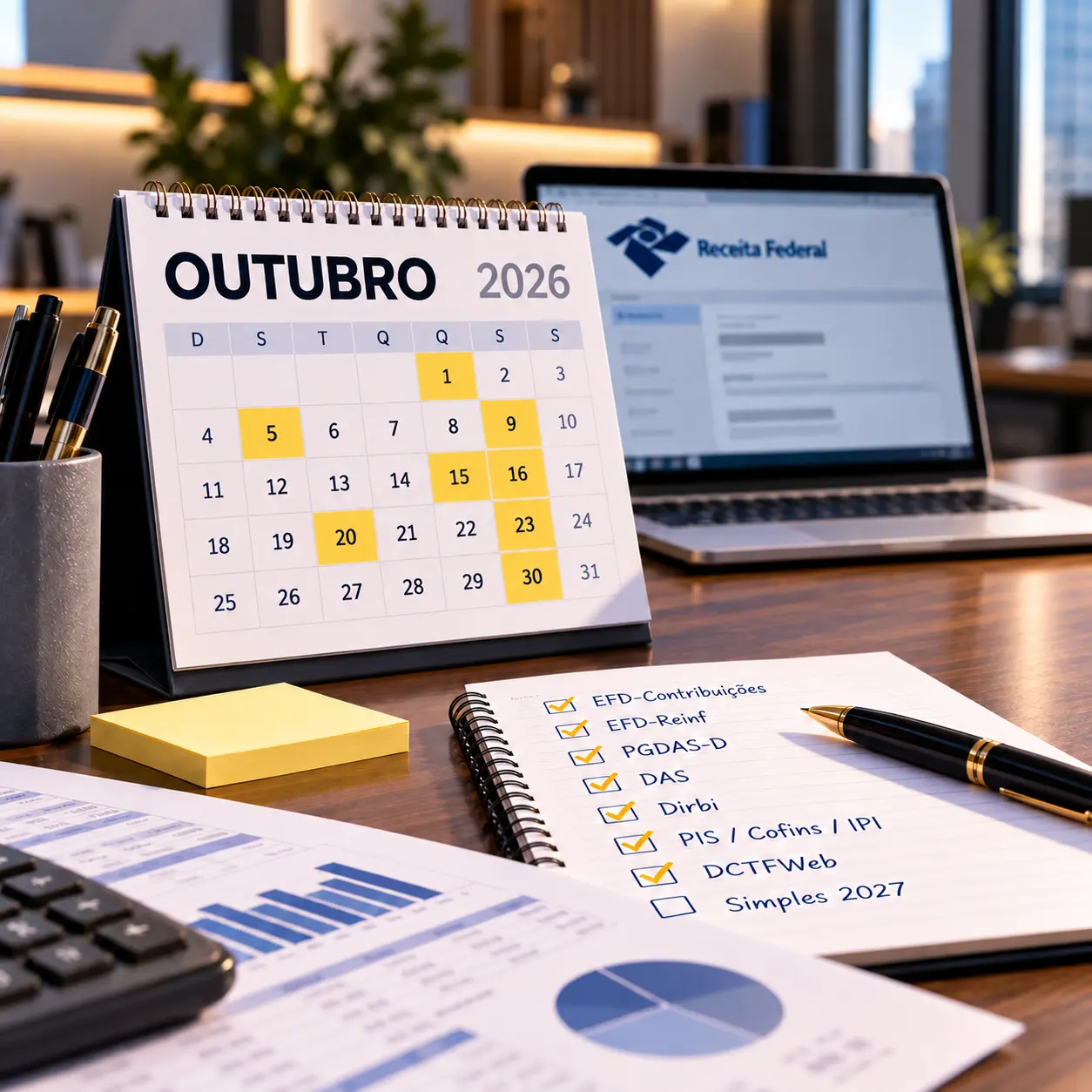 Outubro reúne entregas fiscais e decisões para o Simples de 2027; confira as datas