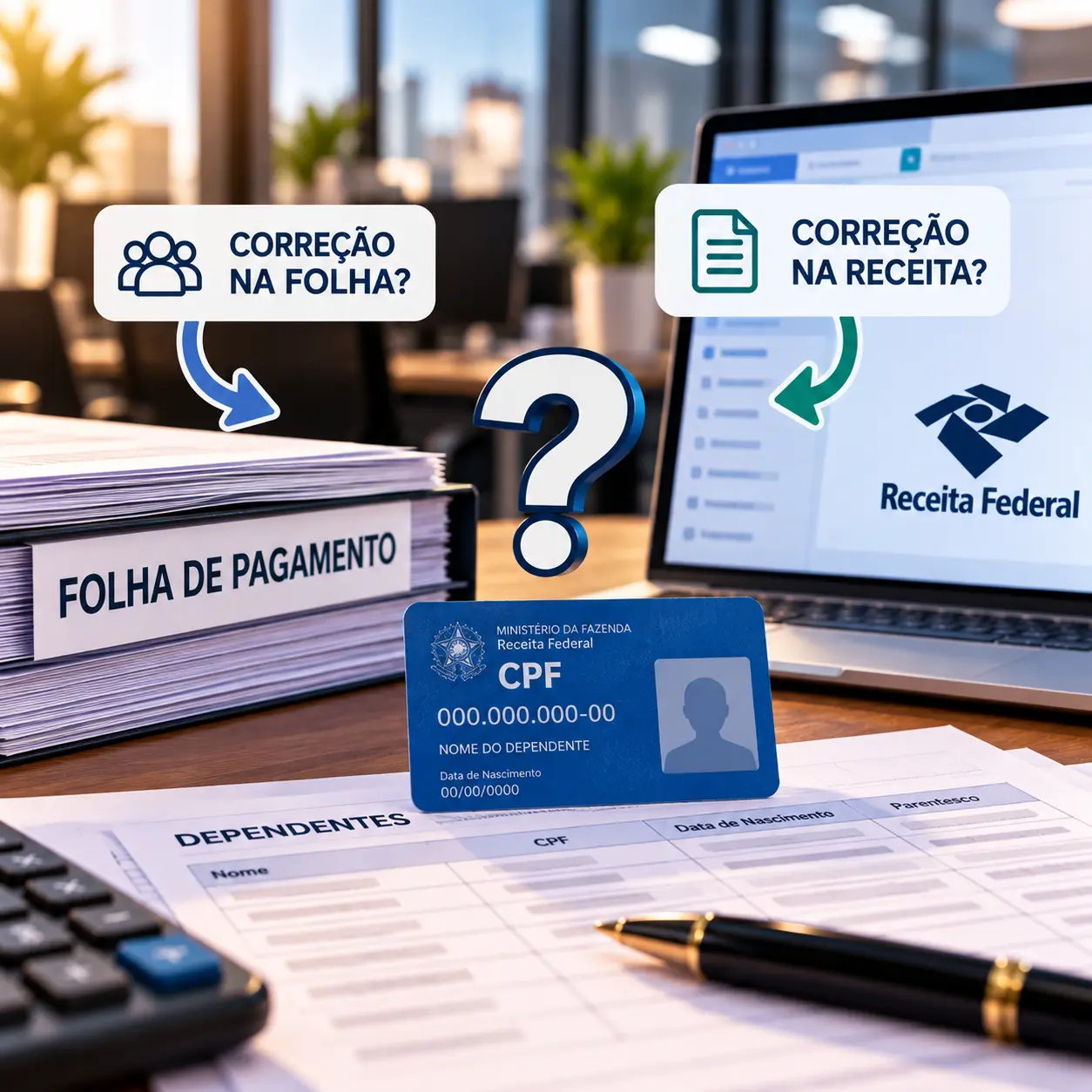 Erro no CPF do dependente: correção na folha ou na Receita? Veja como identificar