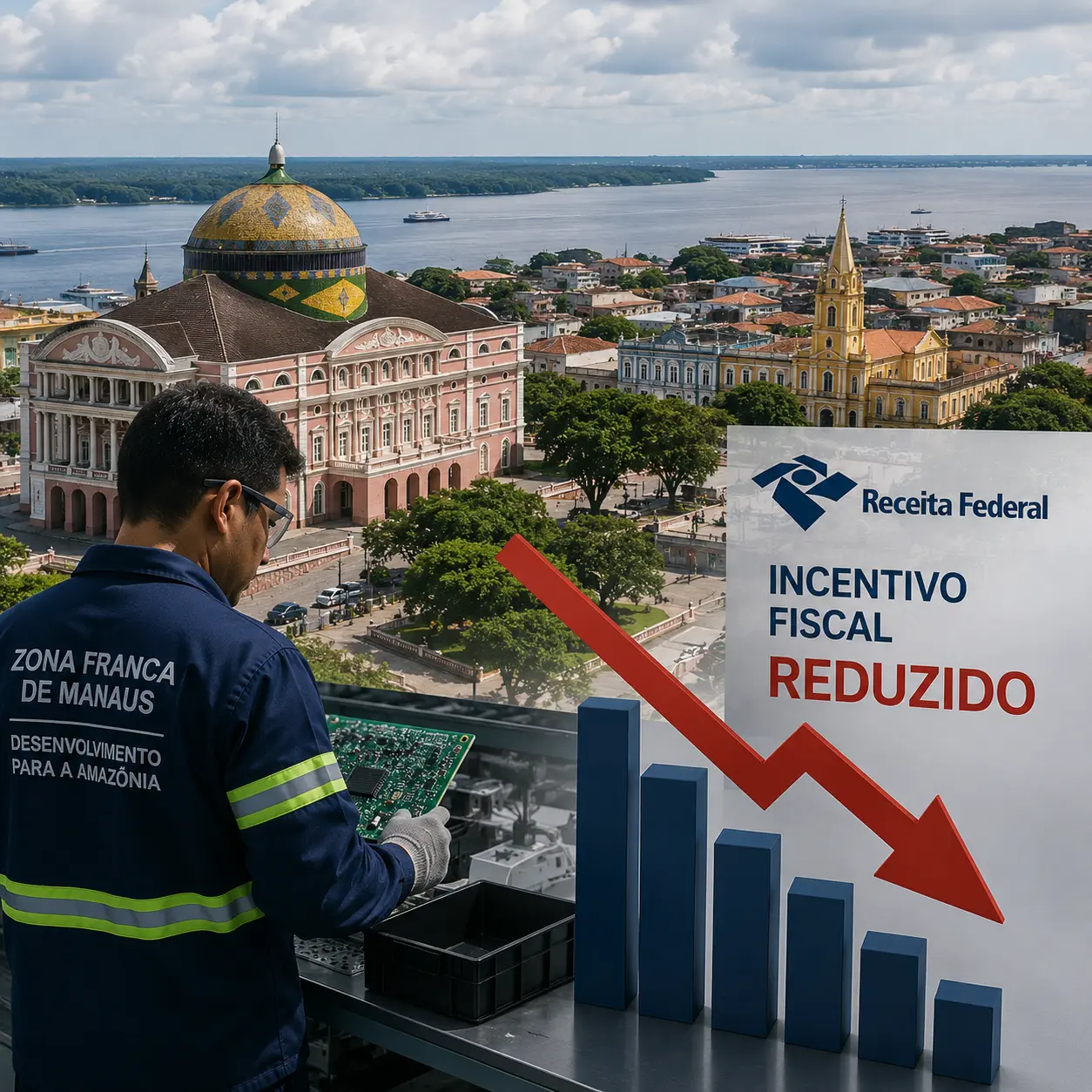 Zona Franca de Manaus: Receita reduz incentivo fiscal