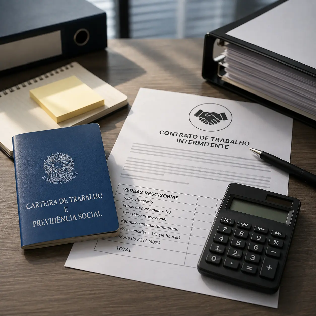 Como ocorre o cálculo da rescisão do contrato de trabalho intermitente?