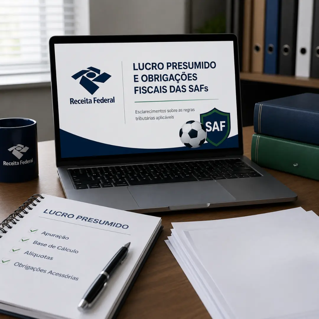Receita Federal esclarece regras para lucro presumido e obrigações fiscais das SAFs