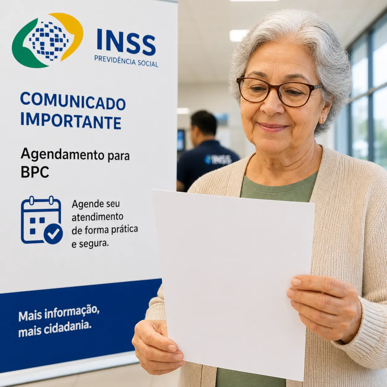 INSS manda comunicado a cidadãos sobre agendamento para o BPC