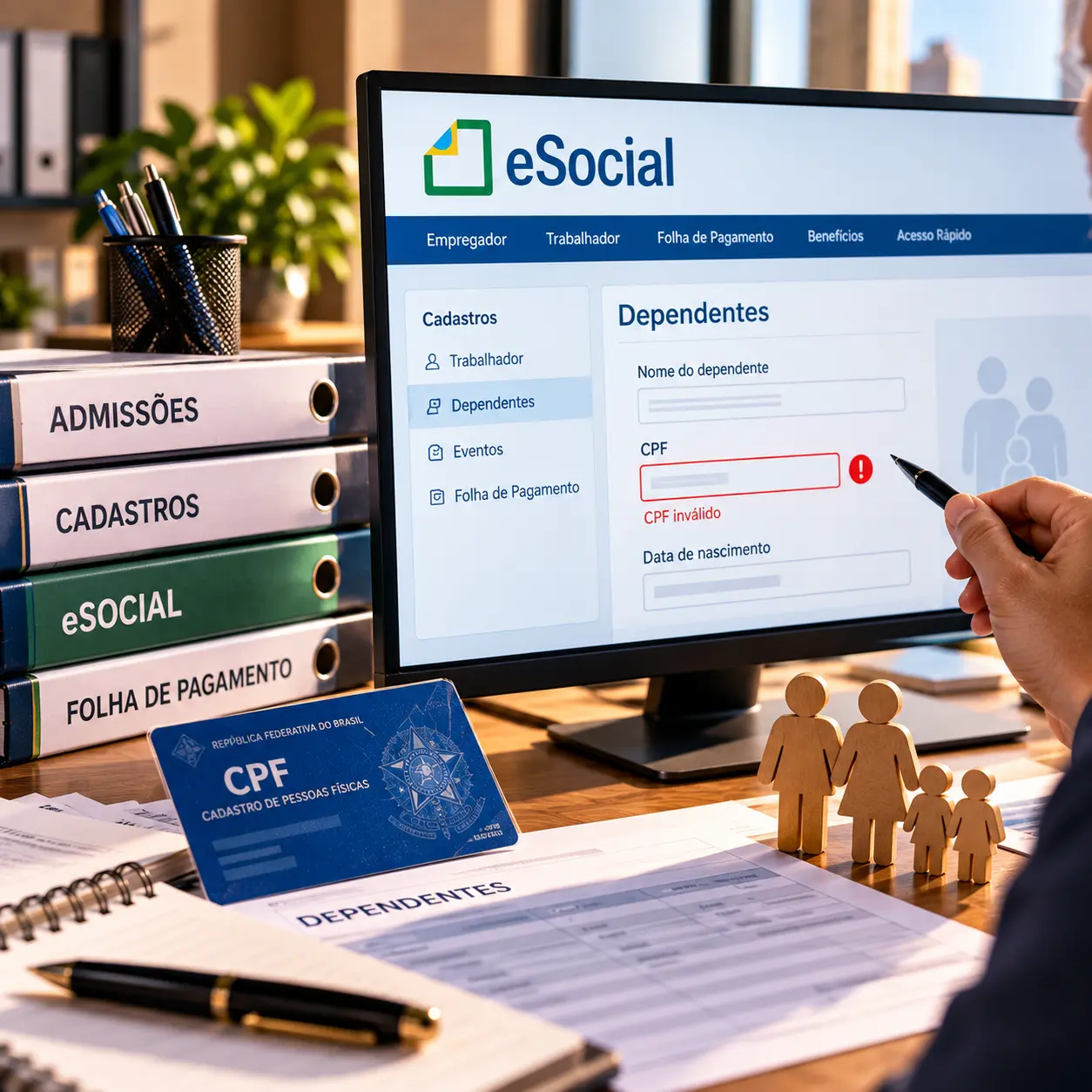 CPF de dependentes terá nova conferência no eSocial e erros podem impedir cadastros