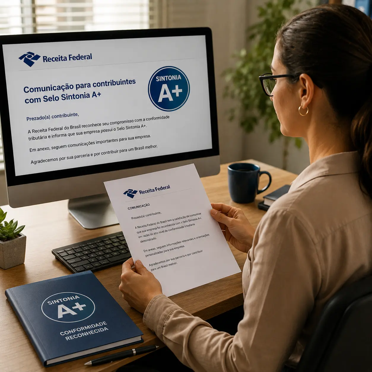 Receita Federal envia comunicações a contribuintes com Selo Sintonia A+