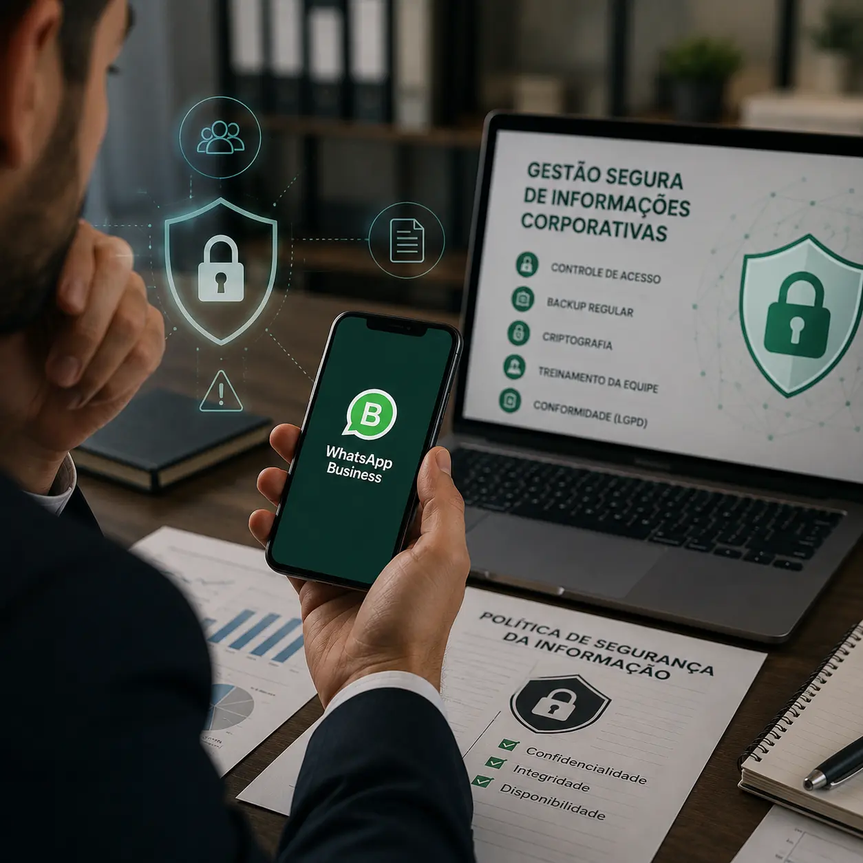 WhatsApp corporativo é sempre seguro? Descubra os impactos para empresas, riscos e como gerir as informações