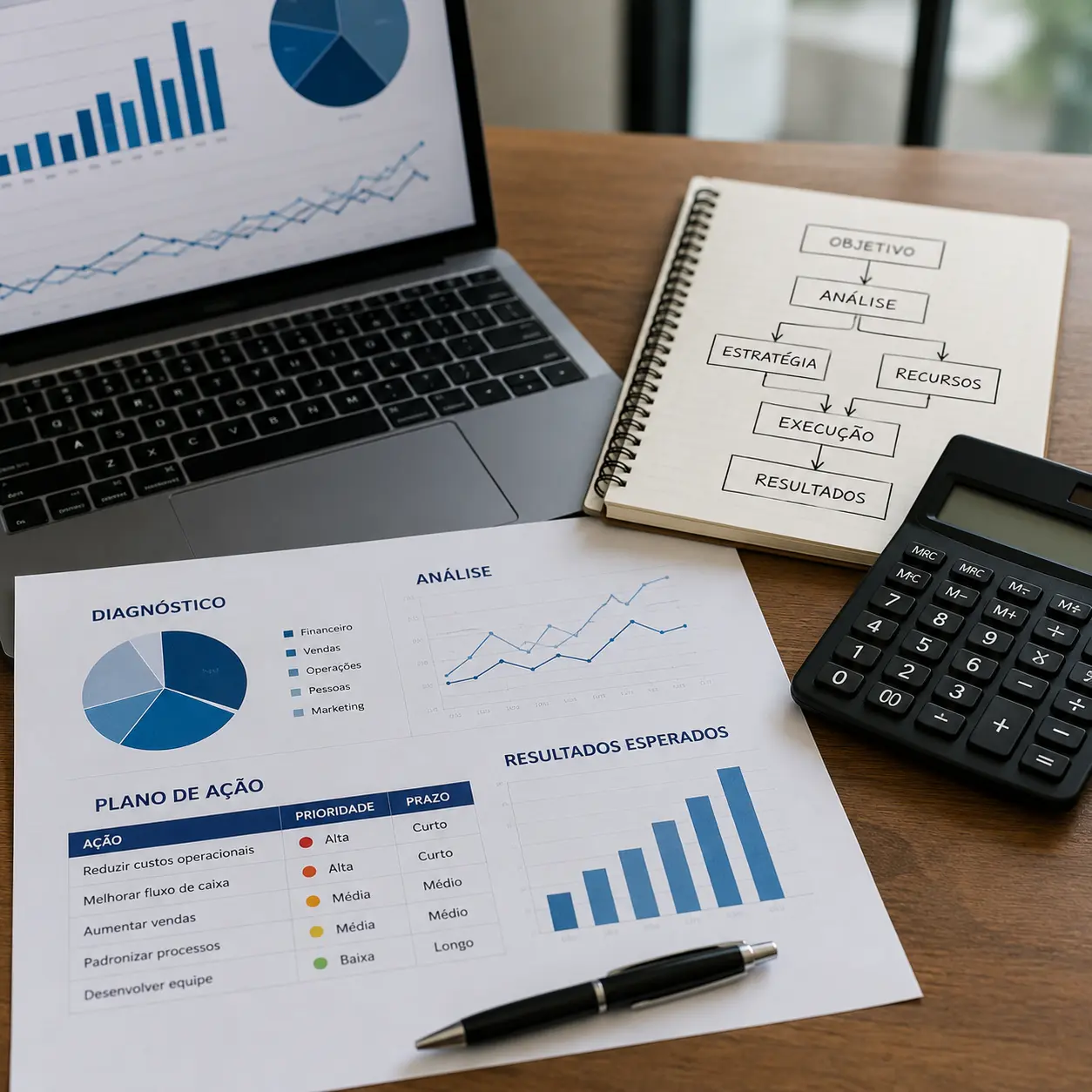 Diagnóstico de gestão e plano de ação para pequenas empresas