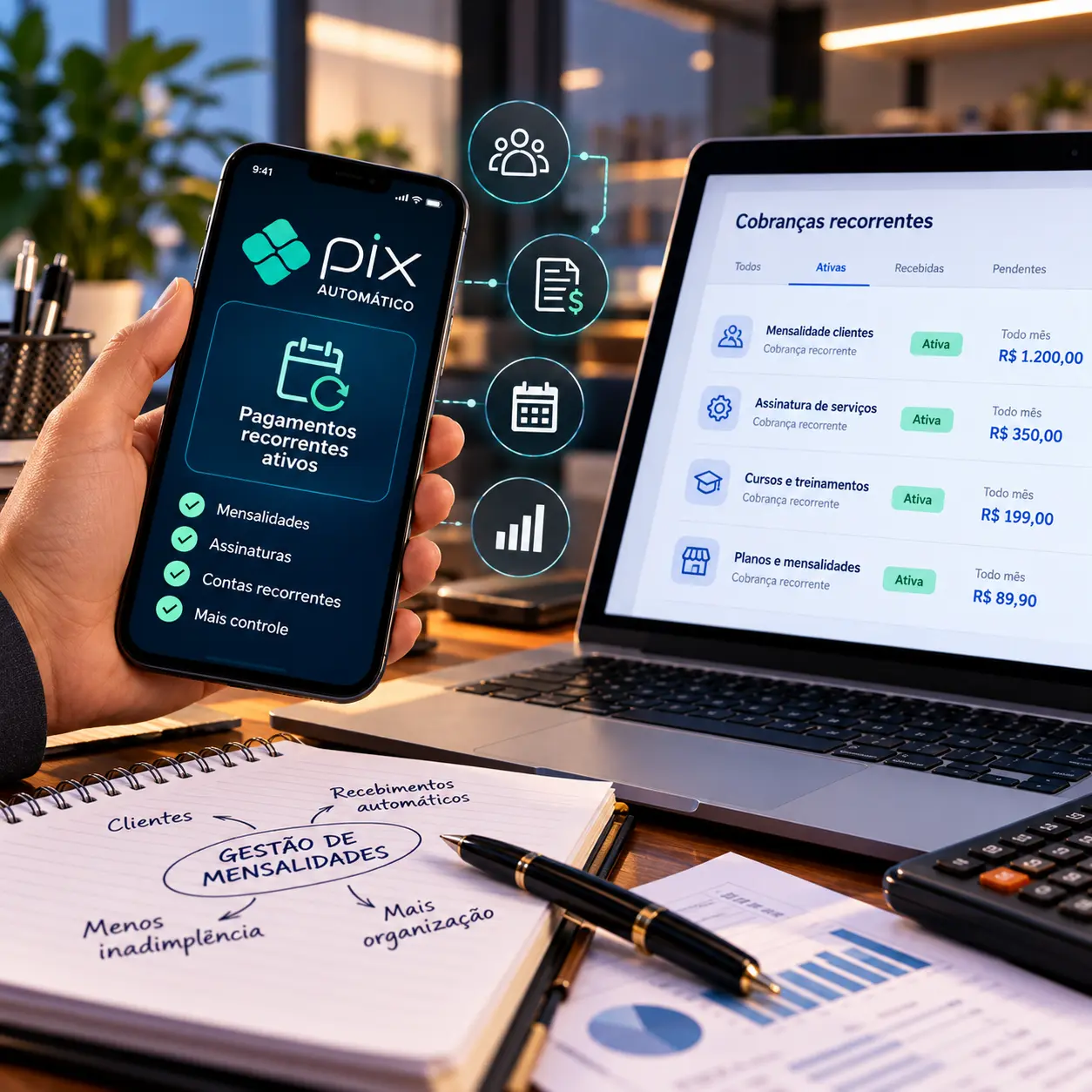 Muito além do boleto: como o Pix Automático transforma a gestão de mensalidades nos negócios