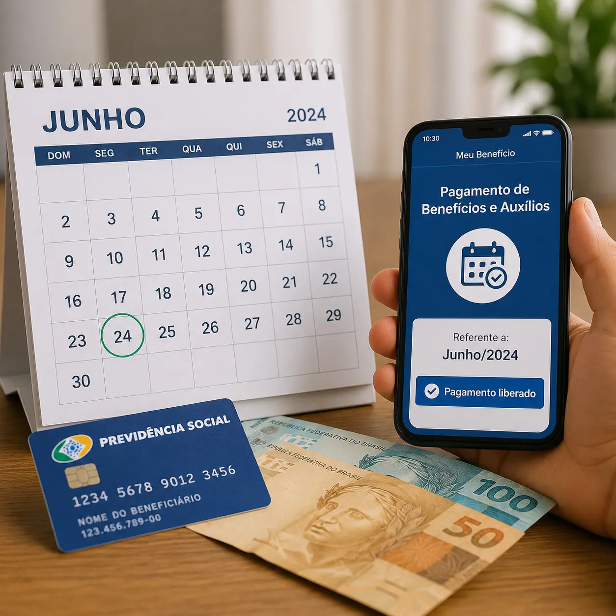 Começa nesta quarta (24) o pagamento de benefícios e auxílios referentes ao mês de junho