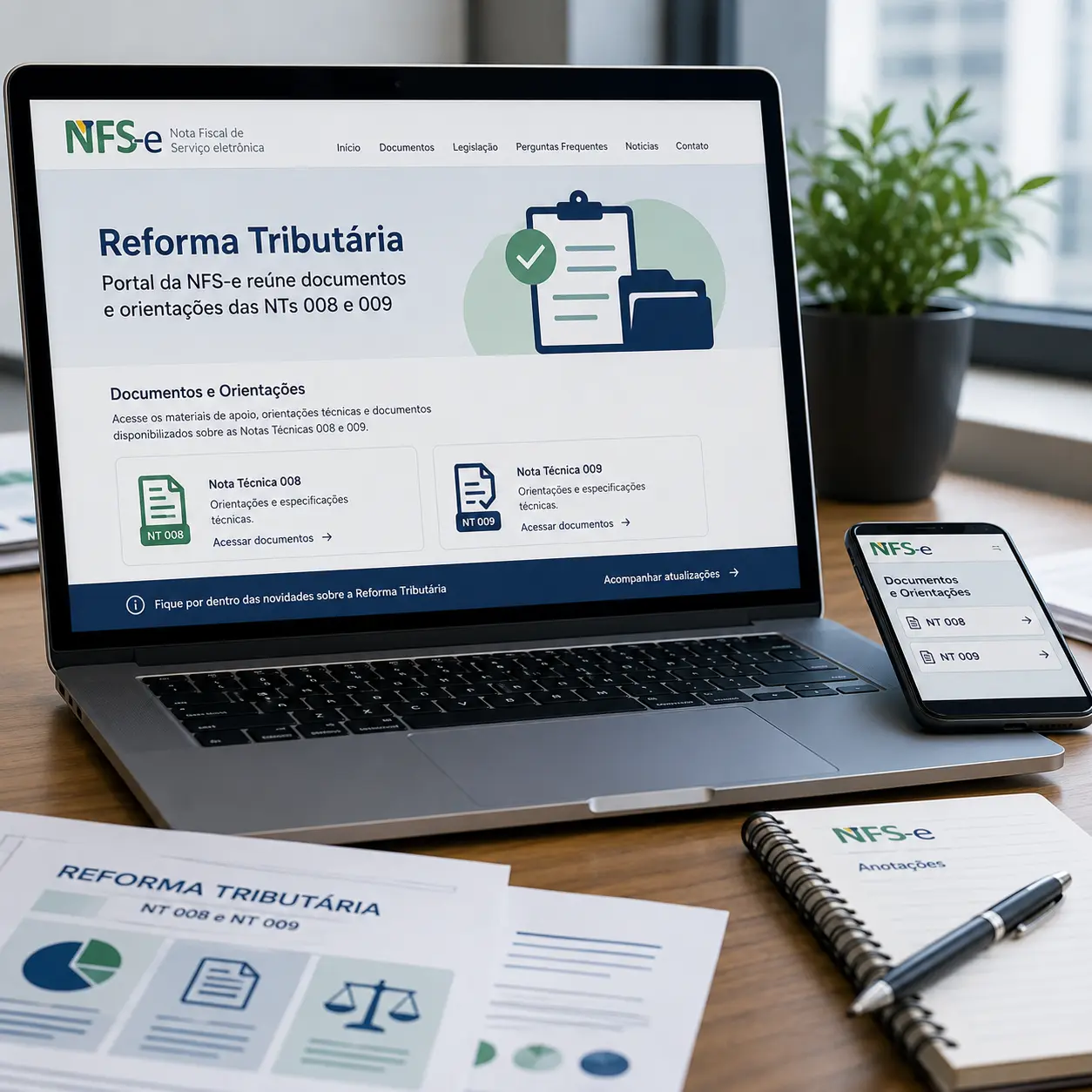 Reforma Tributária: Portal da NFS-e reúne documentos e orientações das NTs 008 e 009