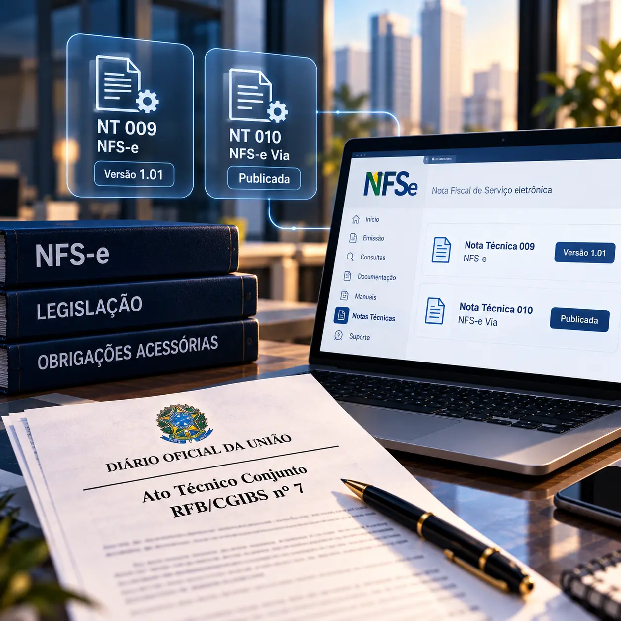 Publicado o Ato Técnico Conjunto RFB/CGIBS nº 7 aprovando a versão 1.01 da Nota Técnica 009 NFS-e e a Nota Técnica 010 da NFS-e Via