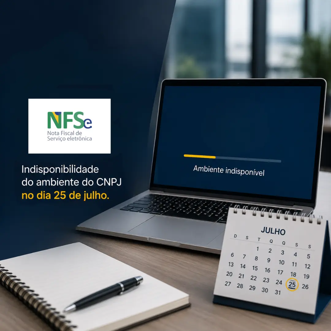 NFS-e informa: indisponibilidade do ambiente do CNPJ no dia 25 de julho