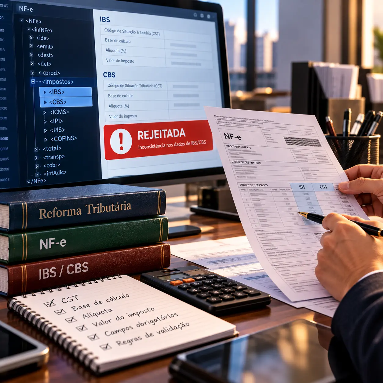 IBS e CBS na NF-e: quais dados conferir e quando a nota pode ser rejeitada?