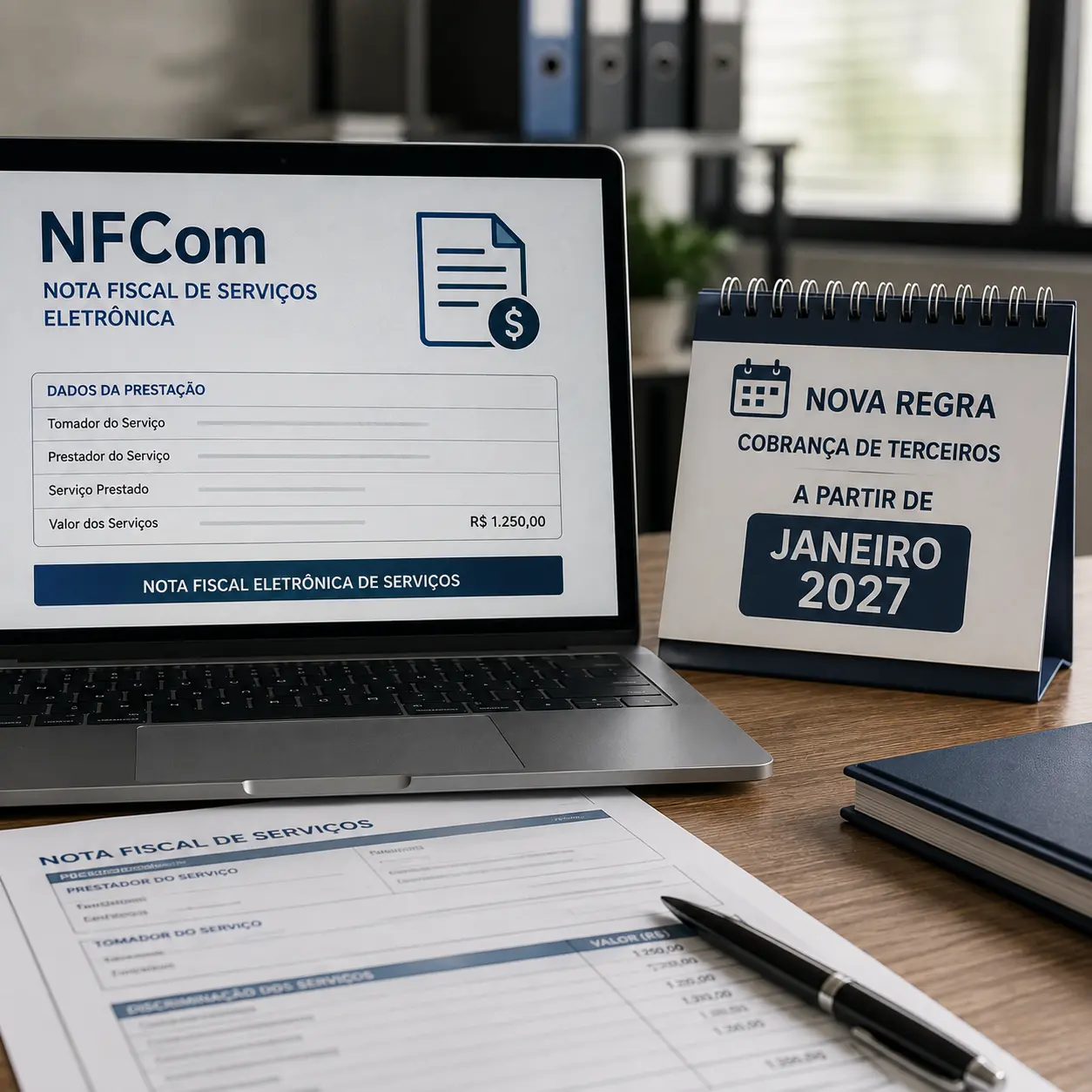 NFCom terá nova regra para cobrança de terceiros a partir de janeiro de 2027