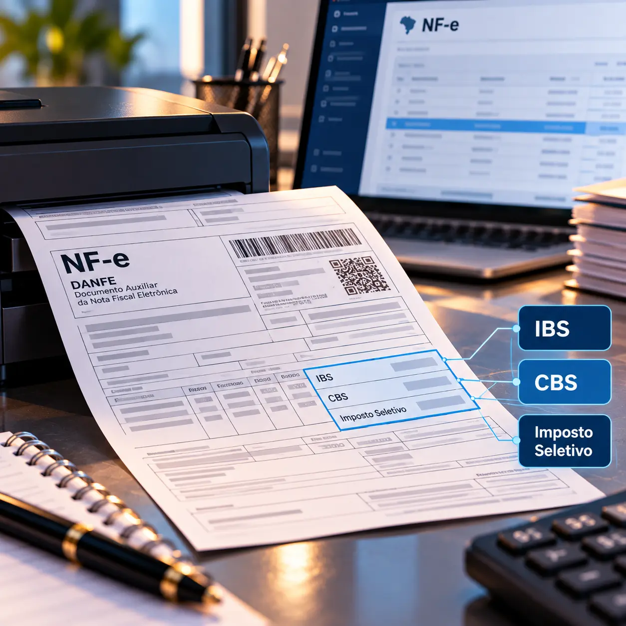 NFe terá novo leiaute de DANFE com campos para IBS, CBS e Imposto Seletivo