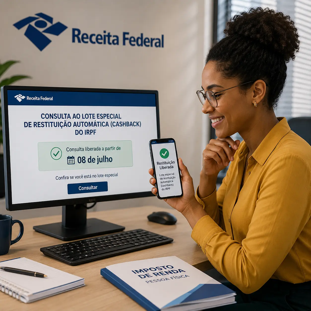 Receita Federal abre consulta ao lote especial de restituição automática (“cashback”) do IRPF a partir de 8 de julho